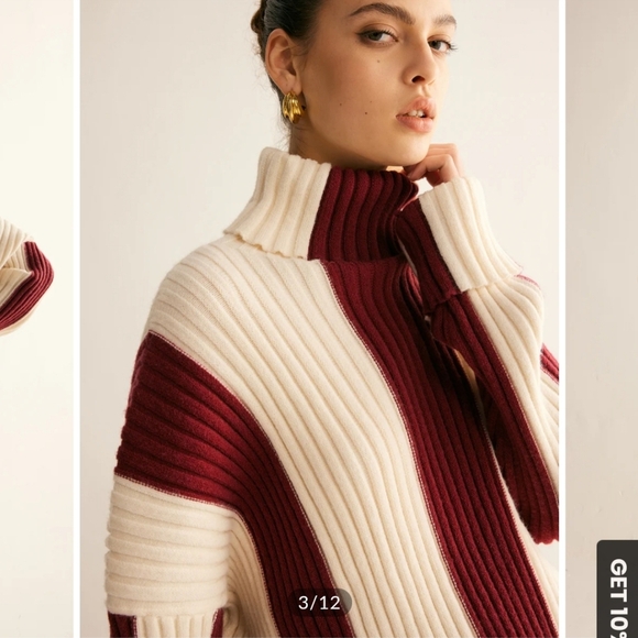 Commense NWTs Ribbed Colorblock Turtleneck Sweater - Picture 4 of 10
